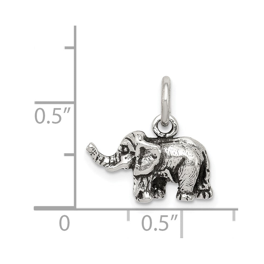 Sterling Silver Antiqued Elephant Charm