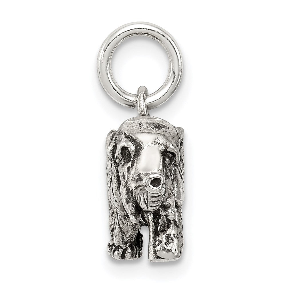 Sterling Silver Antiqued Elephant Charm