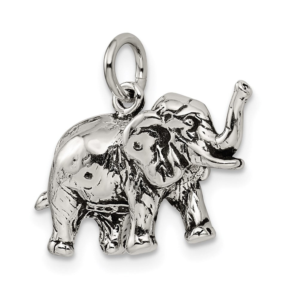 Sterling Silver Antiqued Elephant Charm