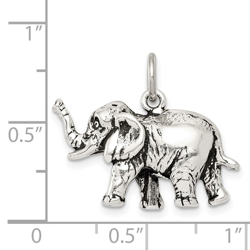 Sterling Silver Antiqued Elephant Charm
