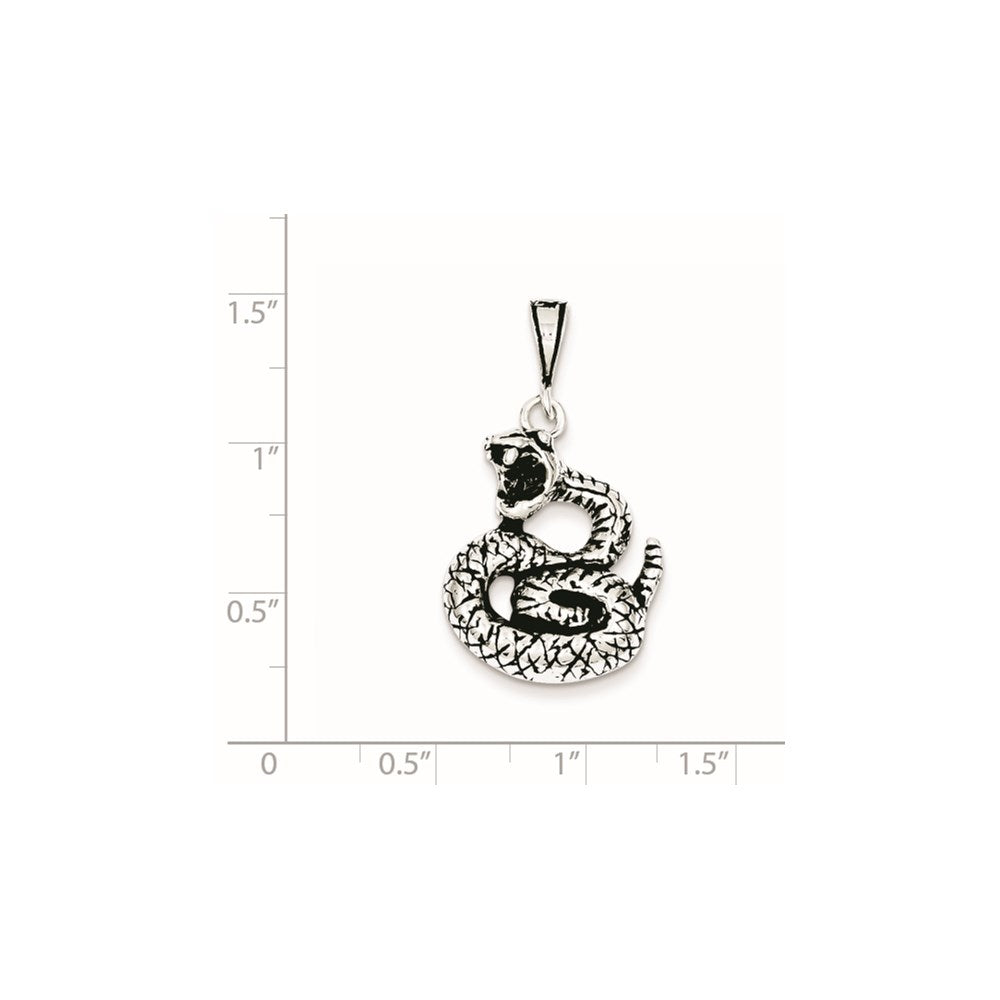 Sterling Silver Antiqued Snake Charm