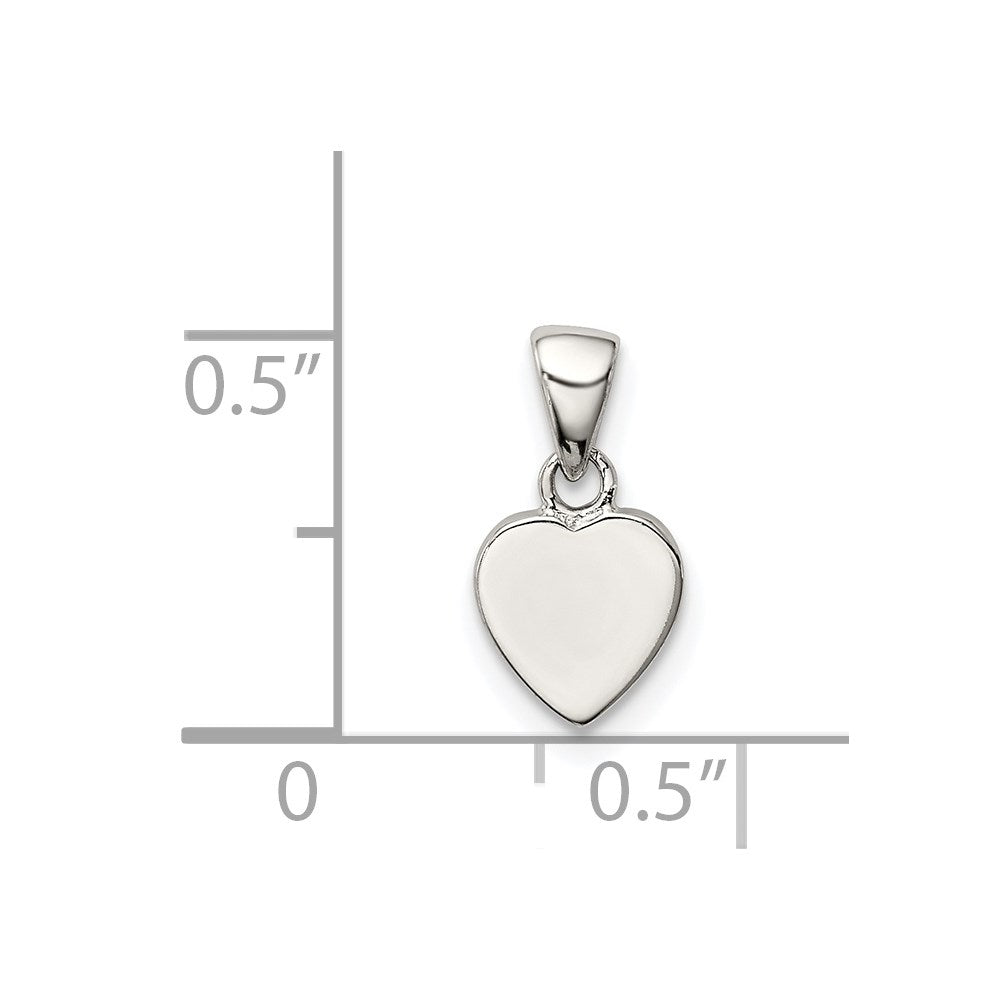 Sterling Silver Rhodium-plated Polished Heart Pendant