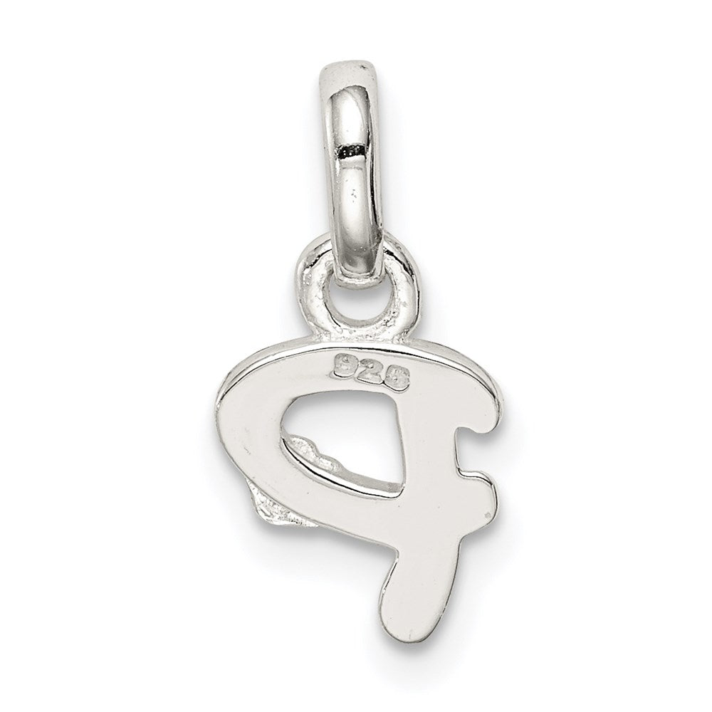 Sterling Silver Letter P with Enamel Pendant