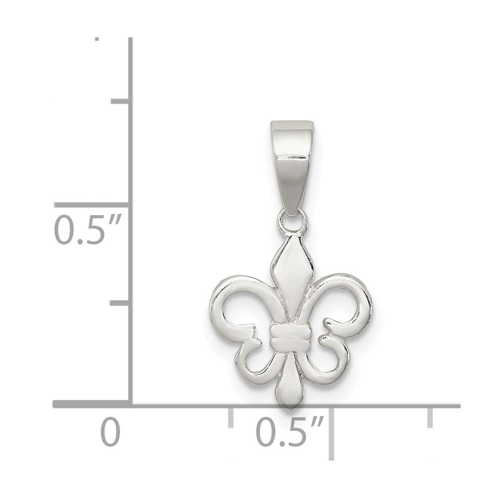 Sterling Silver Polished Fleur De Lis Pendant
