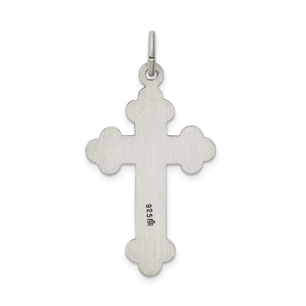 Sterling Silver Antiqued, Textured and Brushed Latin Cross Pendant