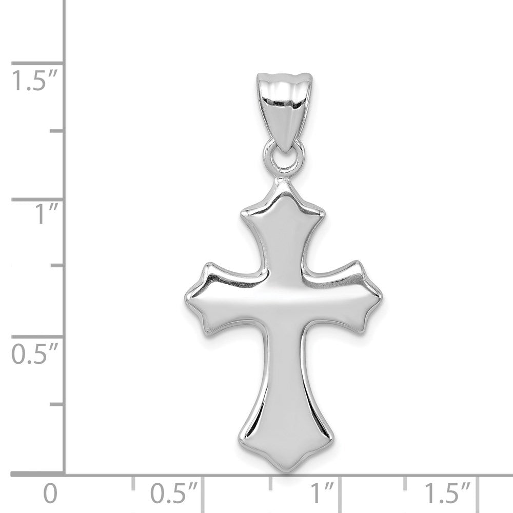 Sterling Silver Rhodium-plated Polished Cross Pendant