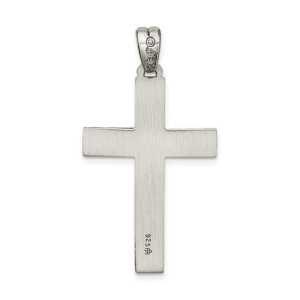 Sterling Silver Antiqued, Polished and Brushed Latin Cross Pendant