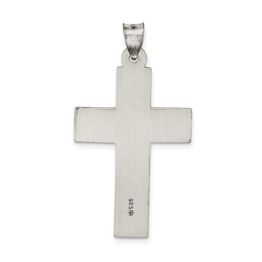 Sterling Silver Antiqued, Polished and Brushed Latin Cross Pendant