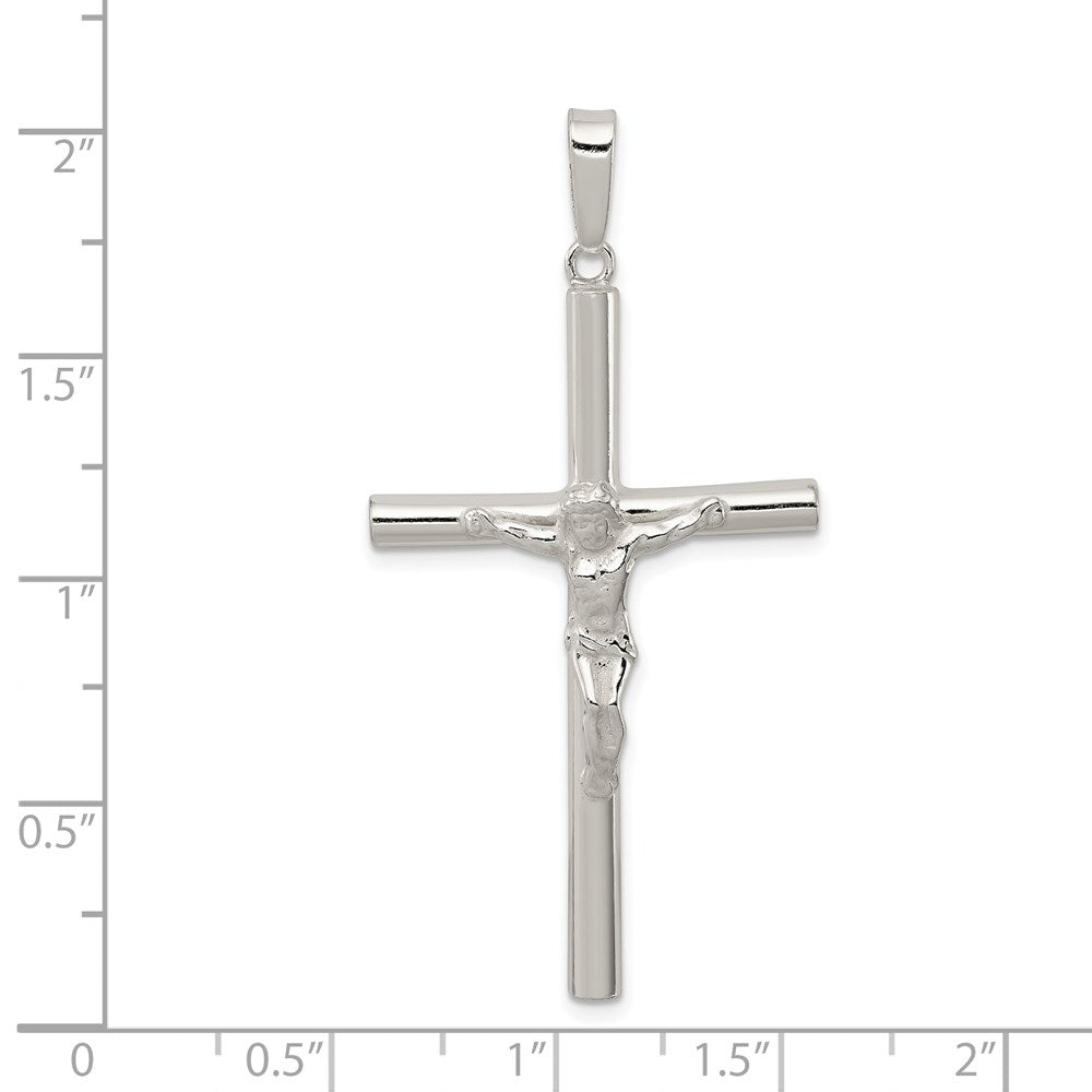 Sterling Silver Polished Hollow Crucifix Pendant