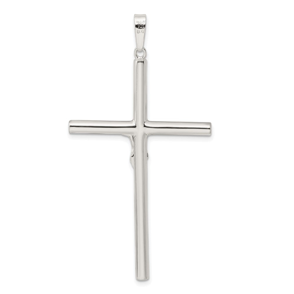 Sterling Silver Polished Hollow Crucifix Pendant