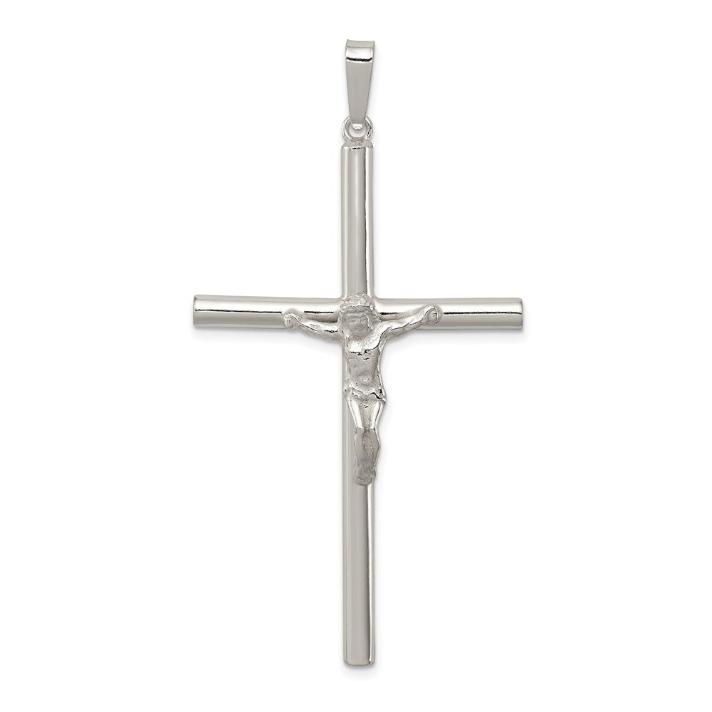 Sterling Silver Polished Hollow Crucifix Pendant
