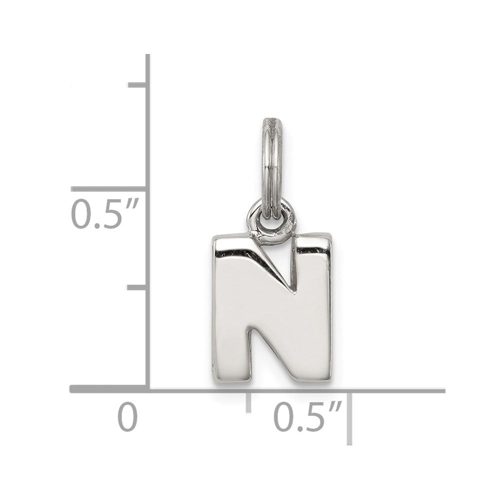 Sterling Silver Letter N Initial Charm