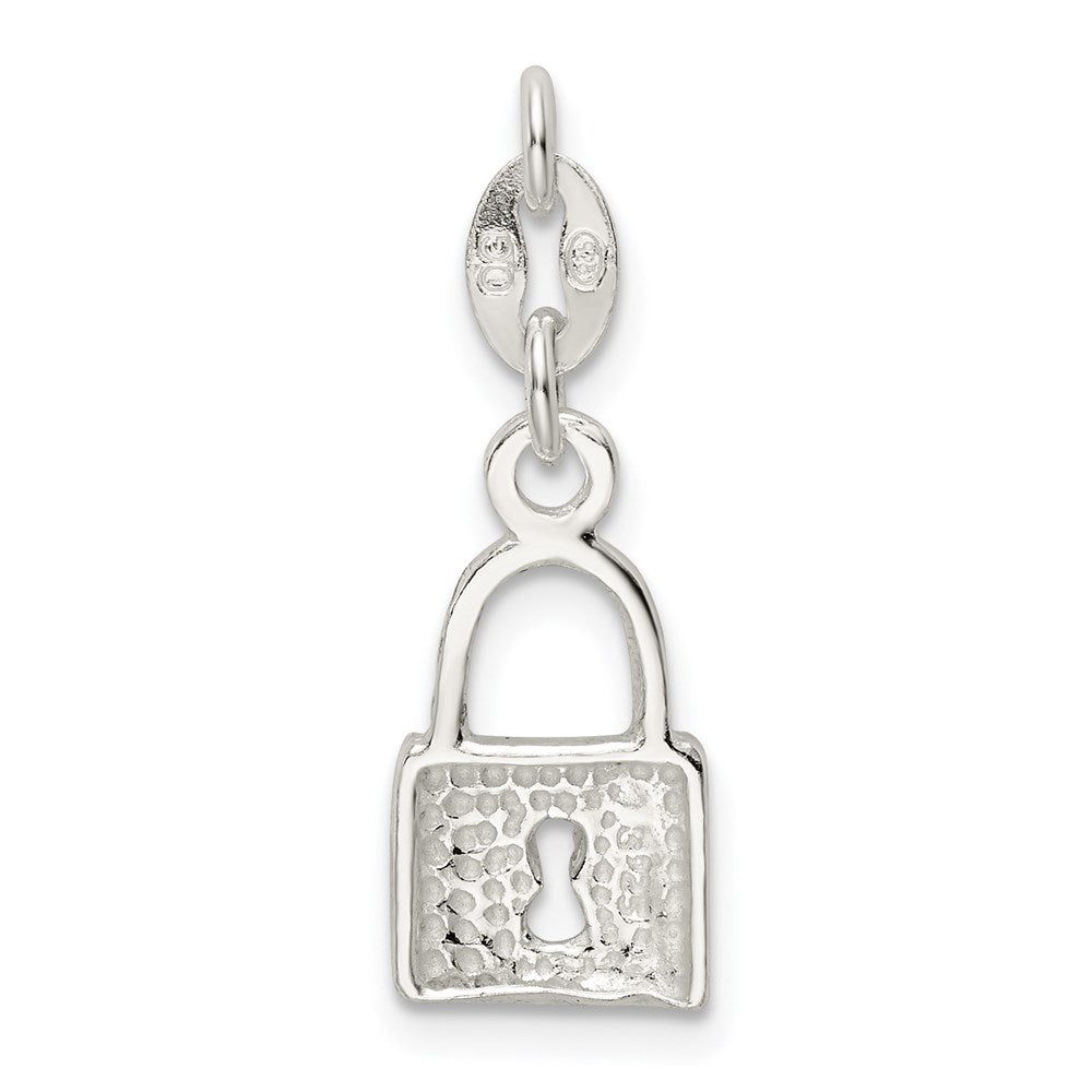 Sterling Silver Polished Lock & Key Charm