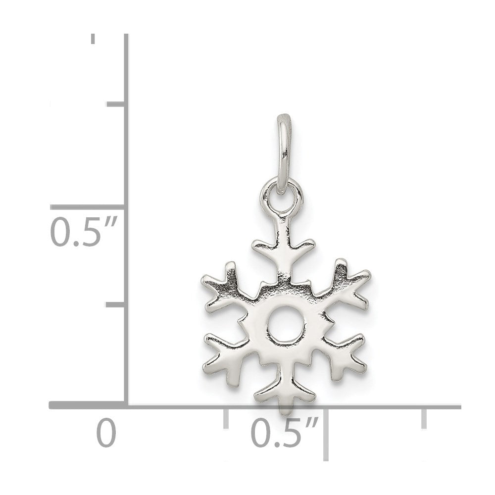 Sterling Silver Polished Snowflake Charm
