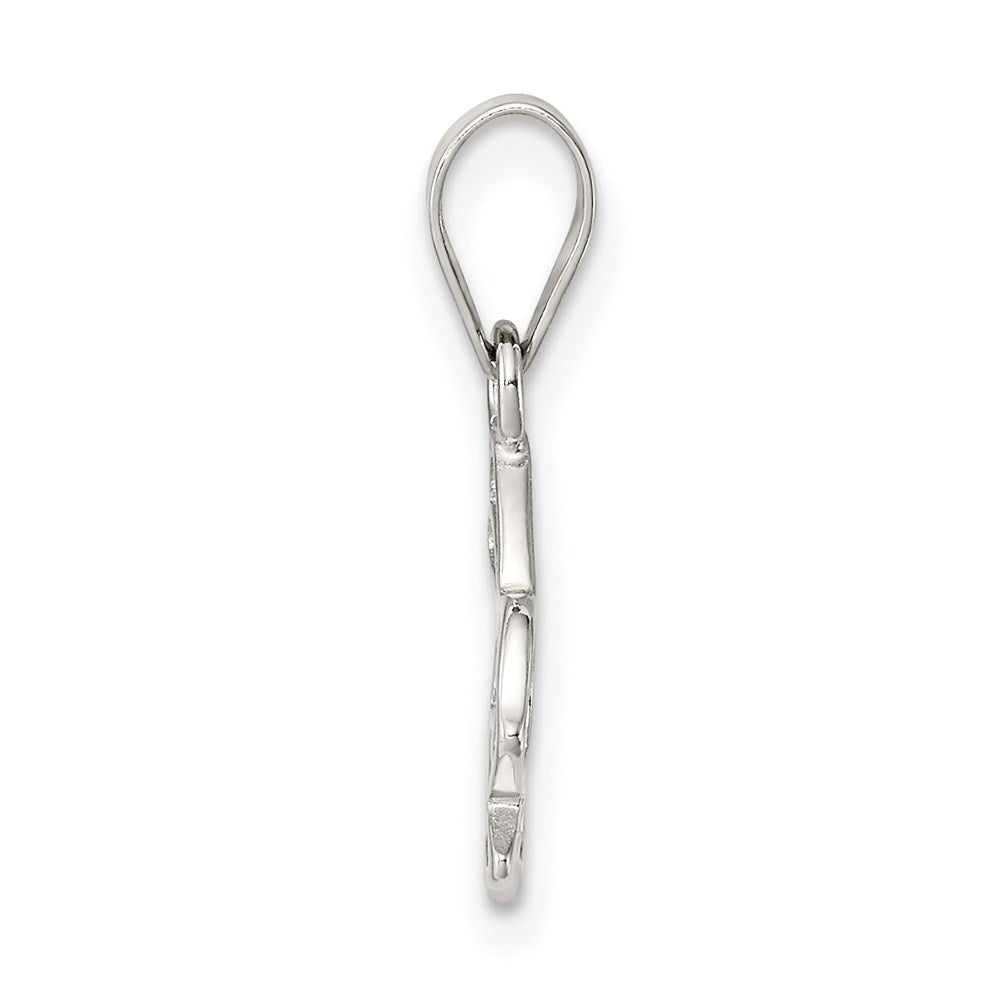 Sterling Silver Rhodium-plated Polished Bunny Pendant