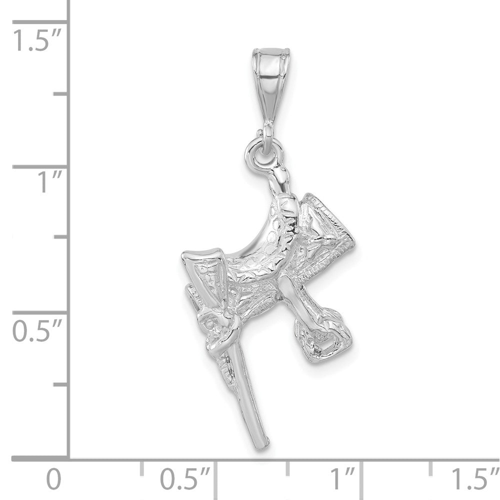 Sterling Silver 3-D Polished Saddle Pendant