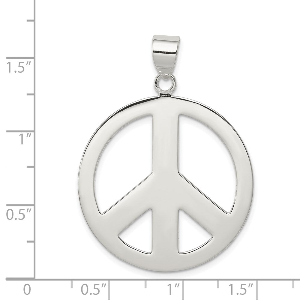 Sterling Silver Polished Peace Pendant