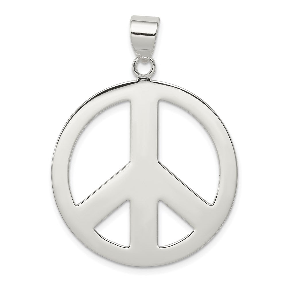 Sterling Silver Polished Peace Pendant