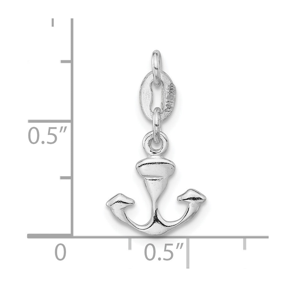 Sterling Silver Polished Anchor Charm