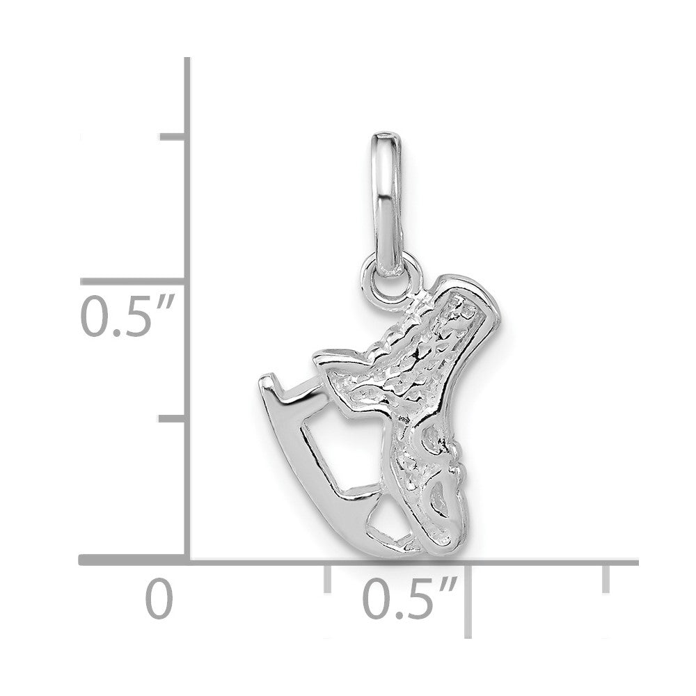Sterling Silver Polished Ice Skate Charm