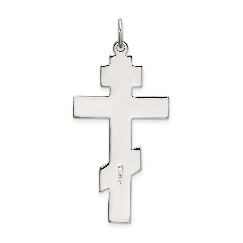 Sterling Silver Polished Eastern Orthodox Cross Pendant