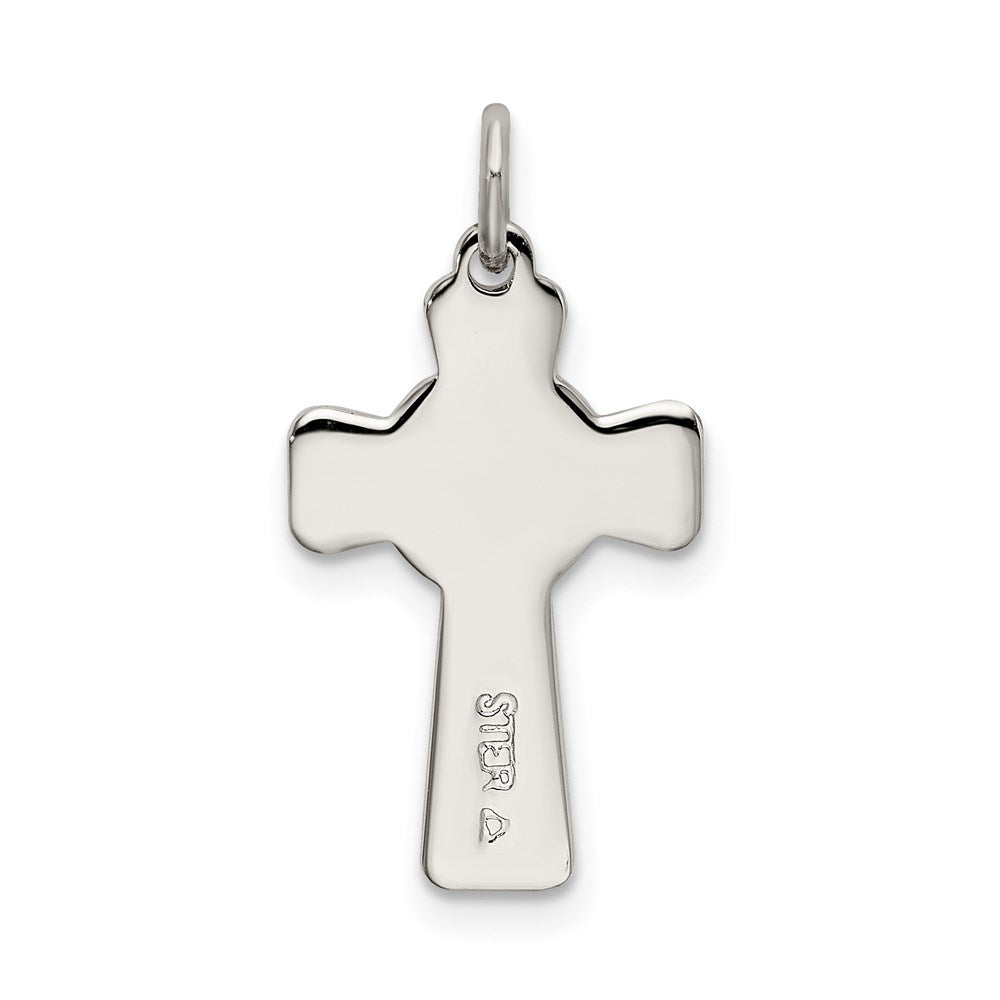 Sterling Silver Polished and Textured Celtic Cross Pendant