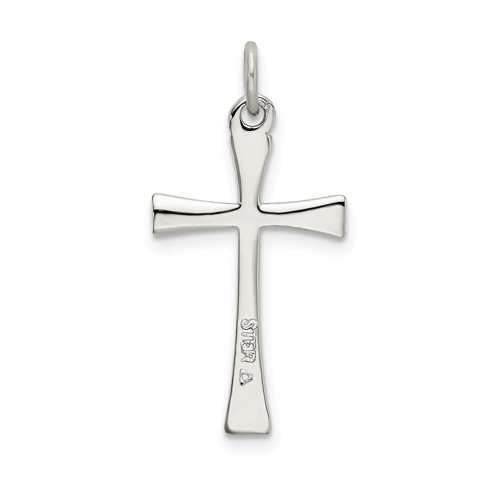 Sterling Silver Polished CZ Cross Pendant
