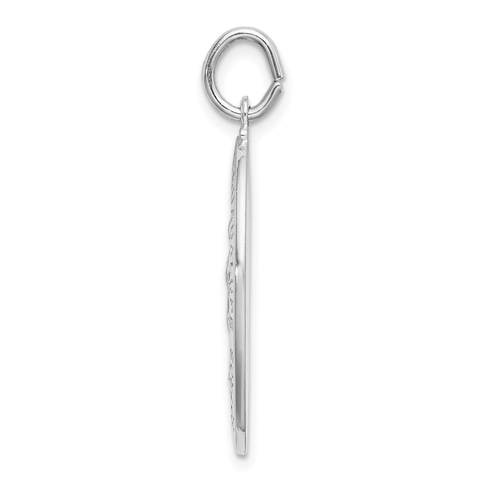 Sterling Silver Rhodium-plated Spanish Lady of Guadalupe Medal Pendant