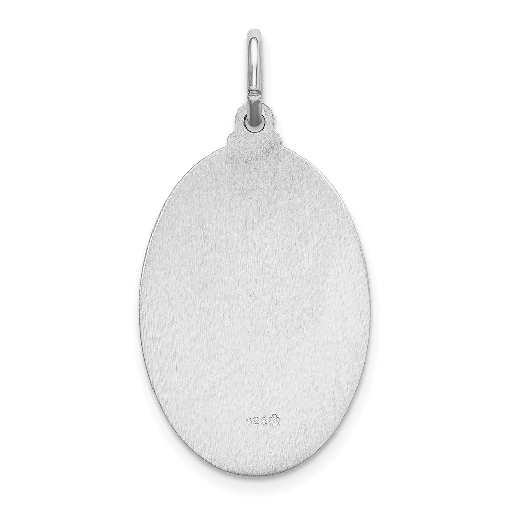 Sterling Silver Rhodium-plated Spanish Lady of Guadalupe Medal Pendant