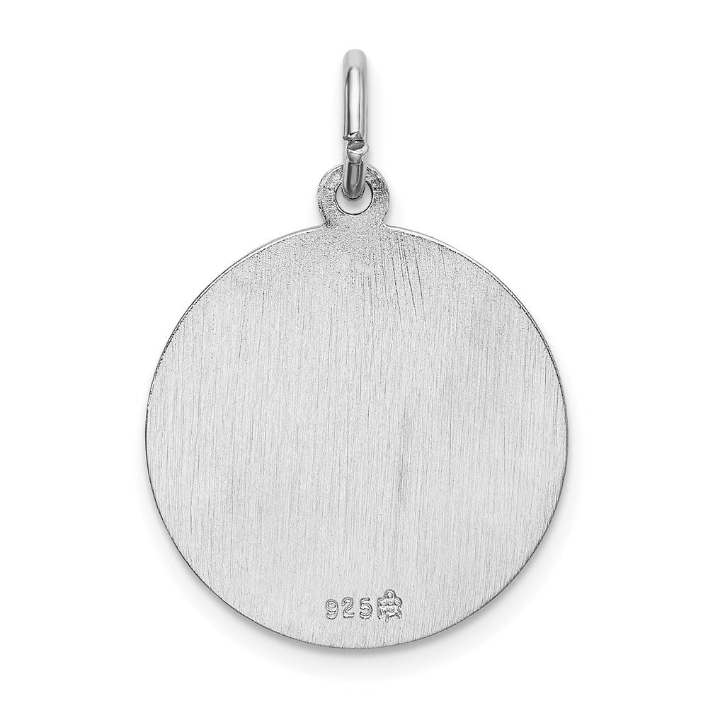 Sterling Silver Rhodium-plated Spanish St. Jude Thaddeus Medal Pendant