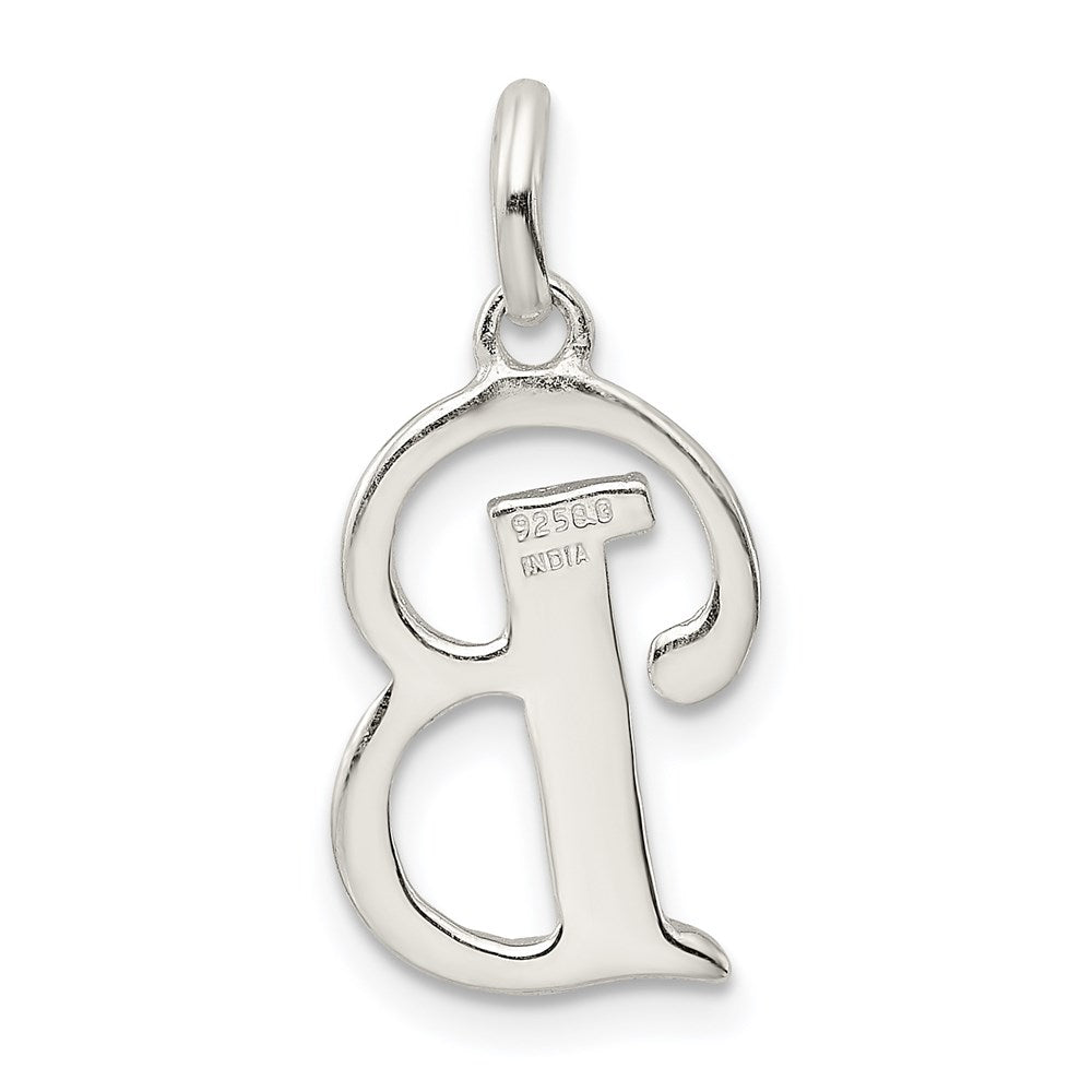 Sterling Silver Polished Glitter Enamel Letter B Initial Charm