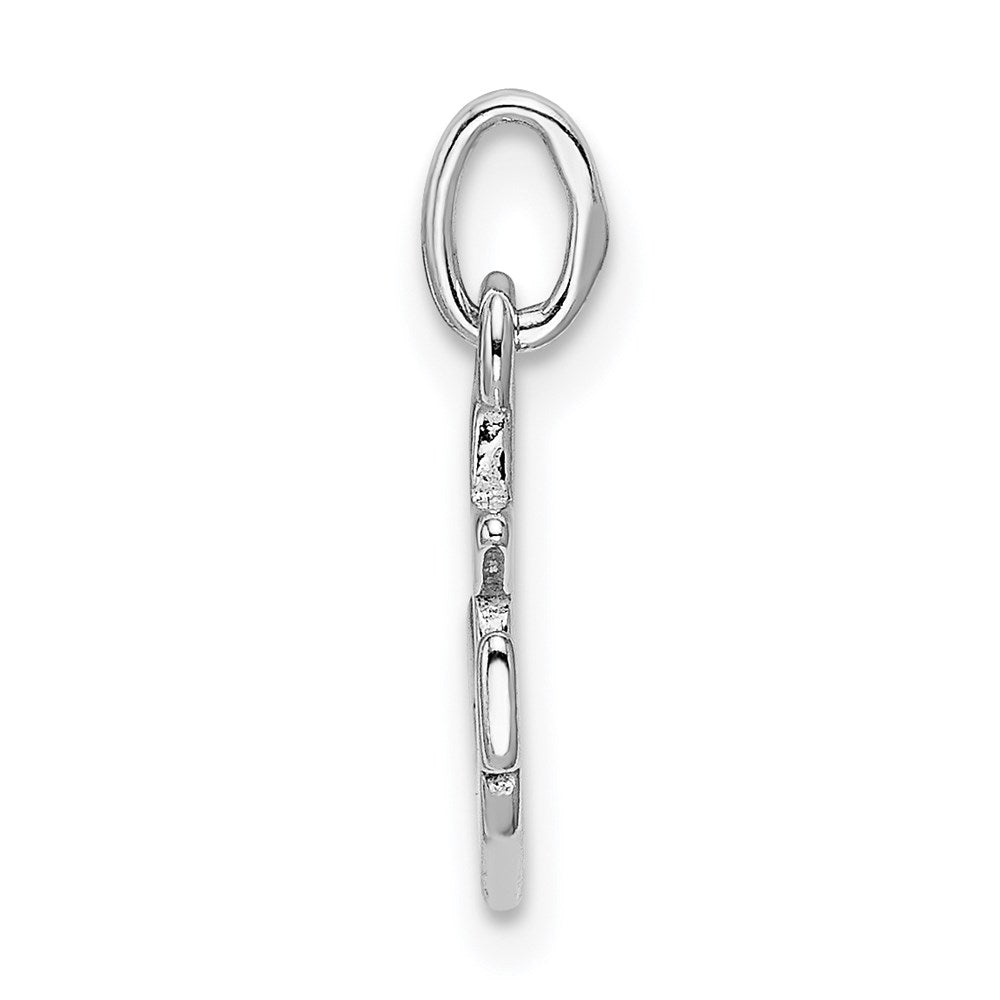 Sterling Silver Rhodium-plated Polished Anchor Charm