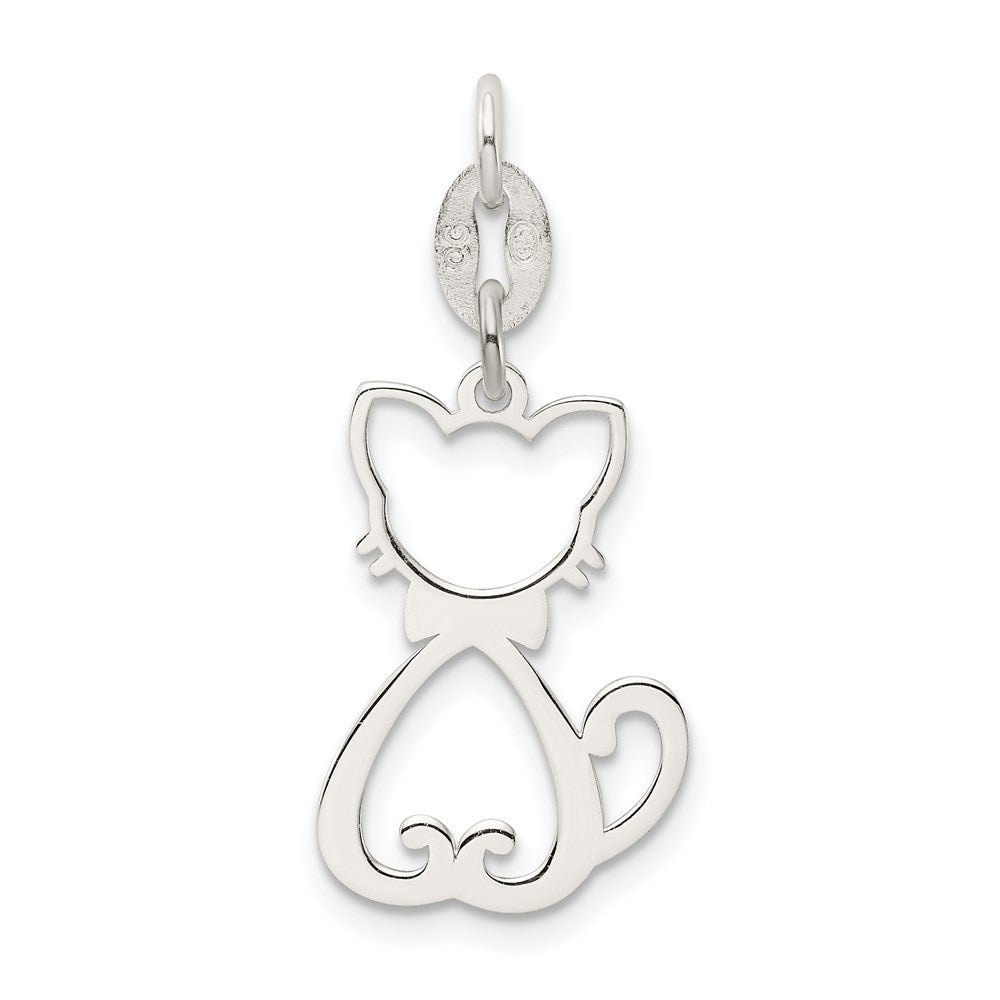 Sterling Silver Polished Cat Charm