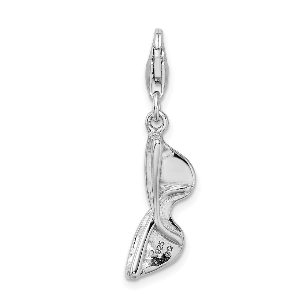 Amore La Vita Sterling Silver Rhodium-plated Polished3-D Enameled Sunglass Charm with Fancy Lobster Clasp