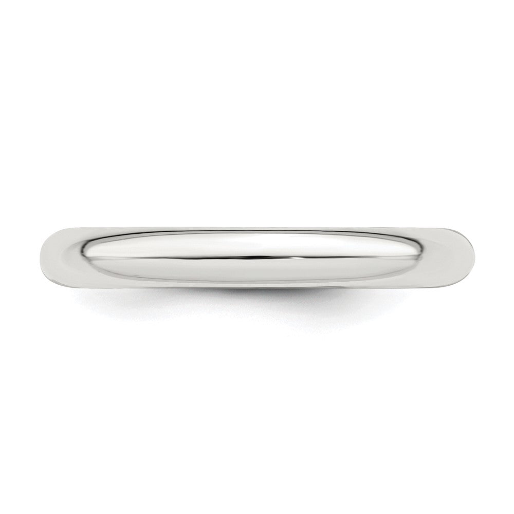 Sterling Silver Rhodium-plated 3mm Comfort Fit Size 12.5 Band
