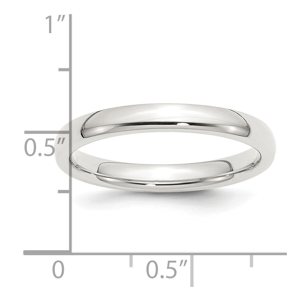 Sterling Silver 3mm Comfort Fit Size 8 Band