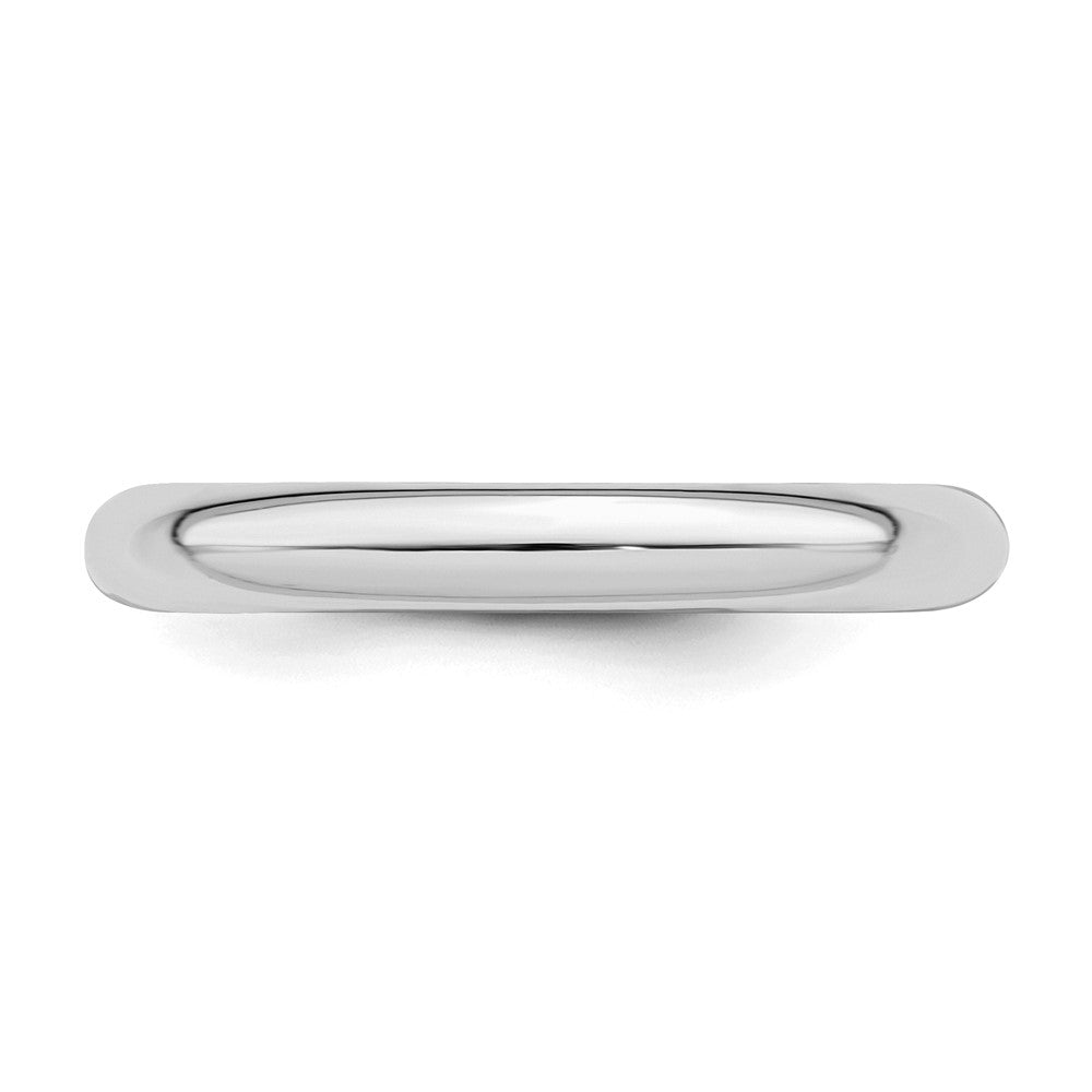 Sterling Silver Rhodium-plated 3mm Comfort Fit Size 13 Band