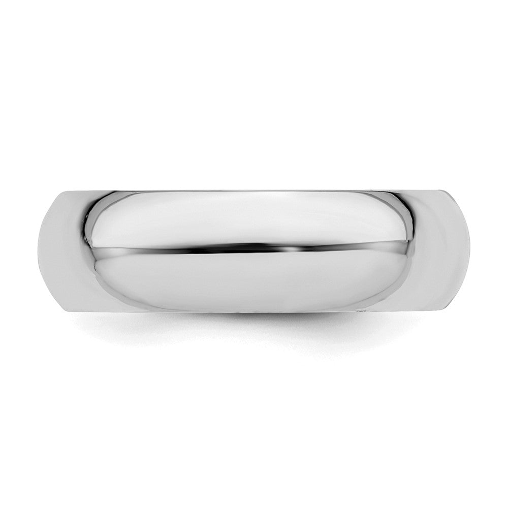 Sterling Silver Rhodium-plated 6mm Comfort Fit Size 12.5 Band