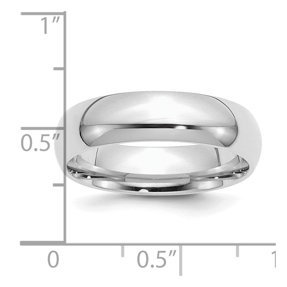 Sterling Silver Rhodium-plated 6mm Comfort Fit Size 12.5 Band