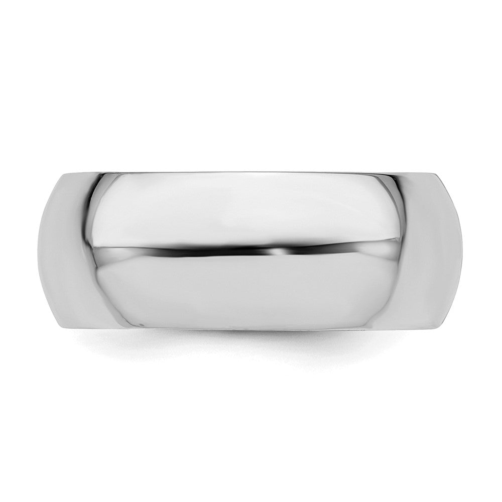 Sterling Silver Rhodium-plated 8mm Comfort Fit Size 13 Band