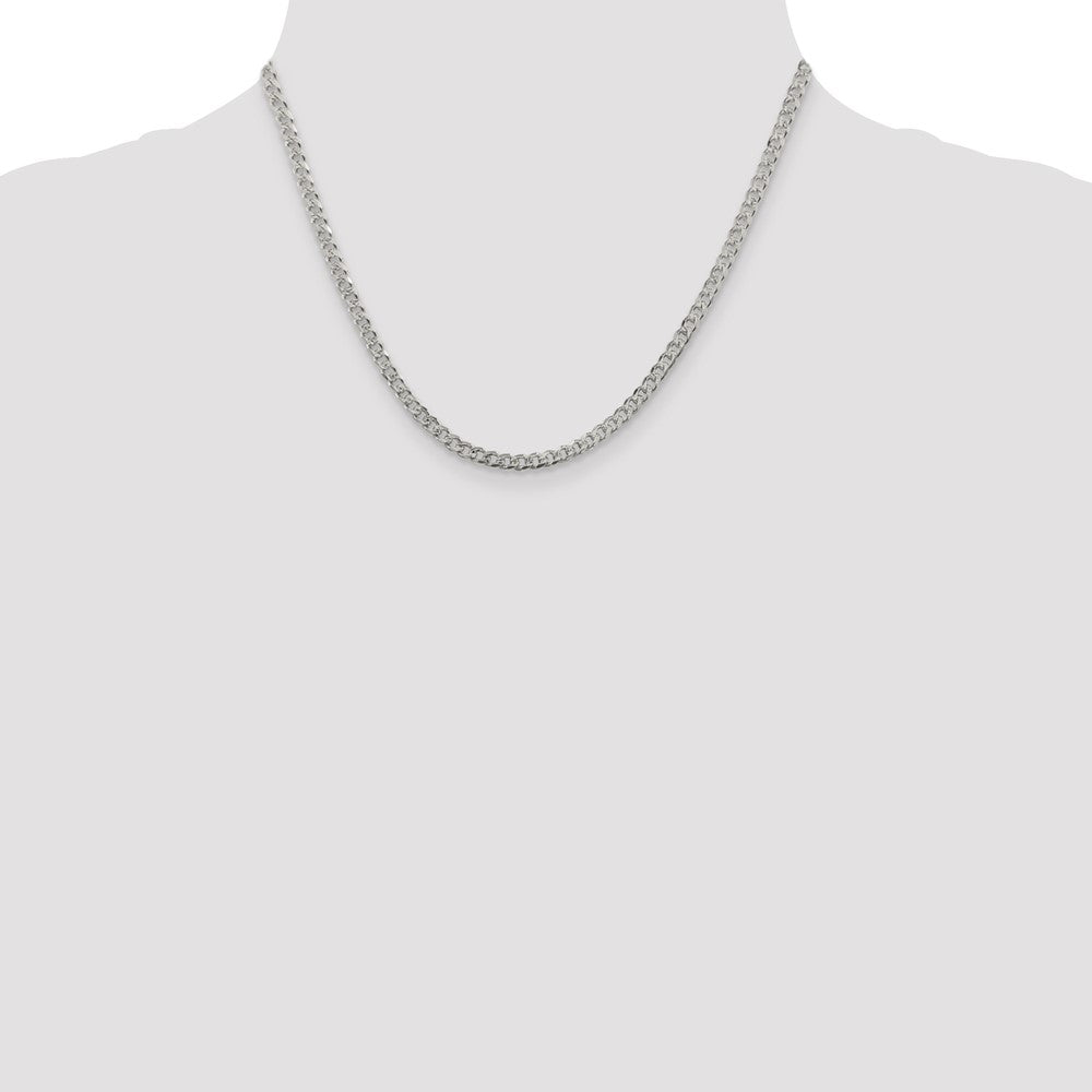 Sterling Silver 3.8mm PavÇ Curb Chain