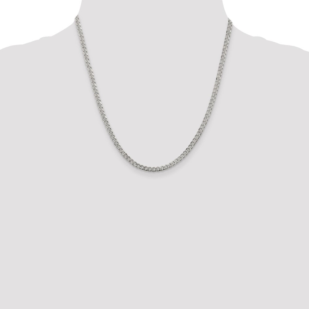 Sterling Silver 3.8mm PavÇ Curb Chain