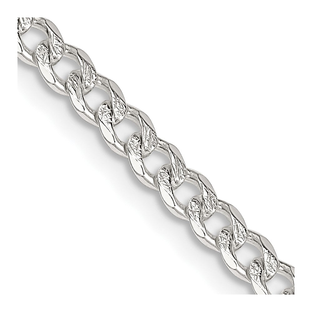Sterling Silver 3.8mm PavÇ Curb Chain