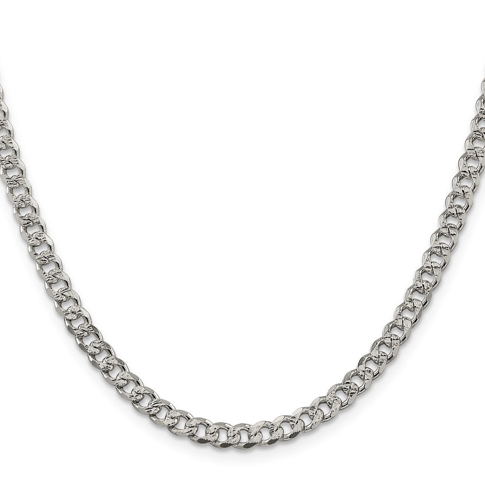 Sterling Silver 4.5mm PavÇ Curb Chain
