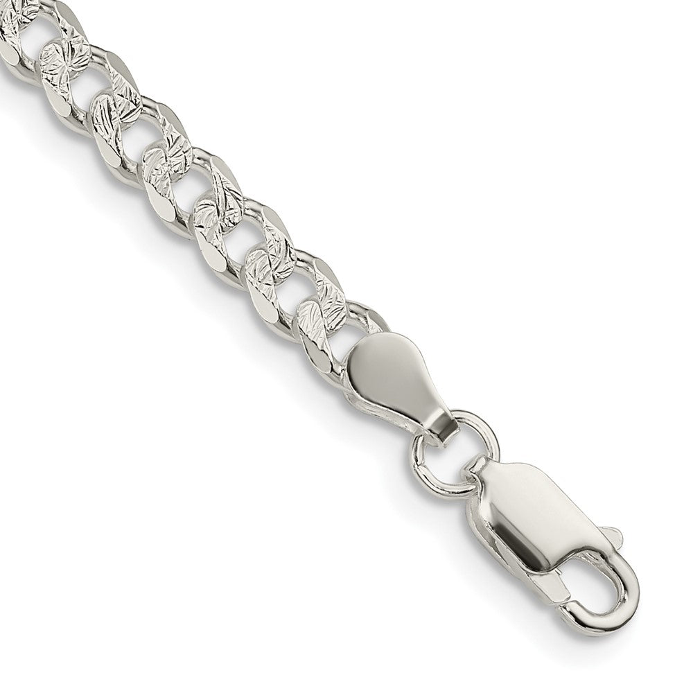 Sterling Silver 4.5mm PavÇ Curb Chain