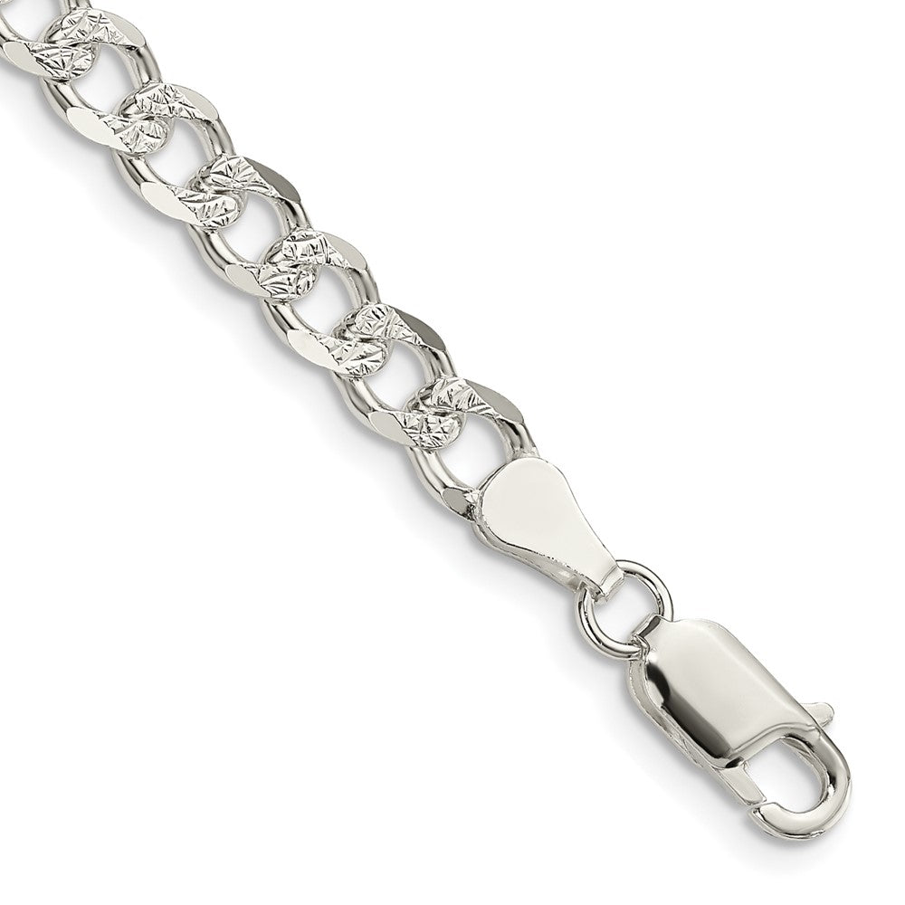 Sterling Silver 5.5mm PavÇ Curb Chain