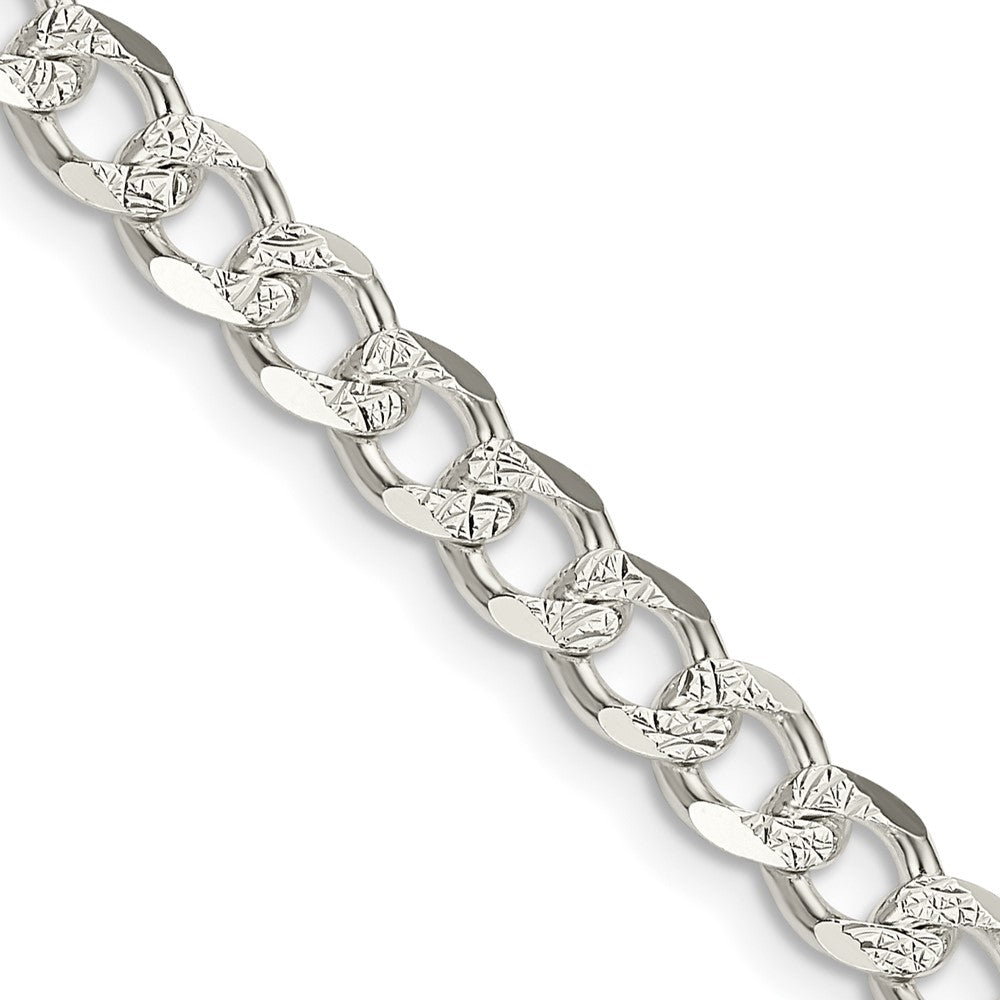 Sterling Silver 5.5mm PavÇ Curb Chain