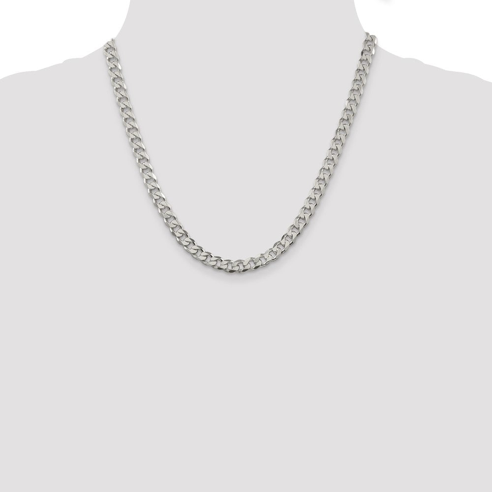 Sterling Silver 7mm PavÇ Curb Chain