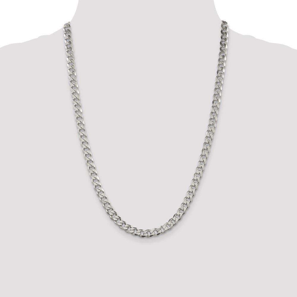 Sterling Silver 7mm PavÇ Curb Chain