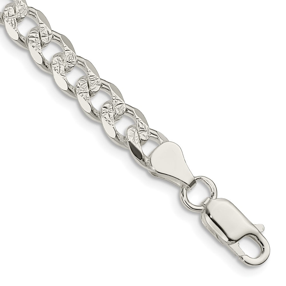 Sterling Silver 7mm PavÇ Curb Chain